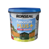 Ronseal Fence Life Plus Fence Paint | Forest Green, 5L, 5 Year Protection