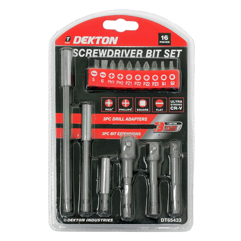 Dekton Screwdriver Bit Set - 16 Piece