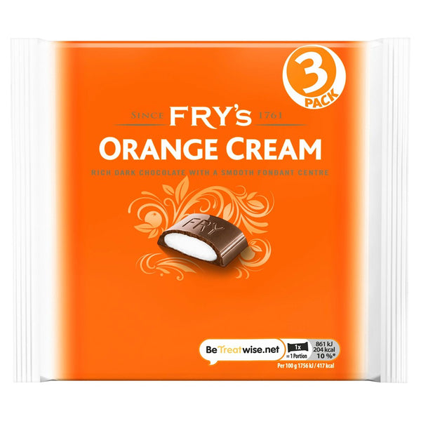Fry's Chocolate Orange Cream | Dark Chocolate, Orange Fondant, Pack of 3