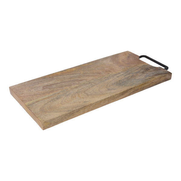 Mango Wood Serving Board with Handle | Long Rectangular, Natural Grain