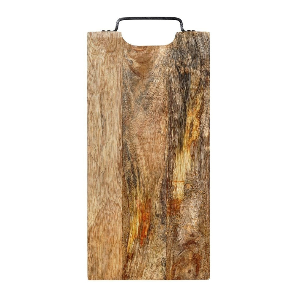 Mango Wood Serving Board with Handle | Long Rectangular, Natural Grain