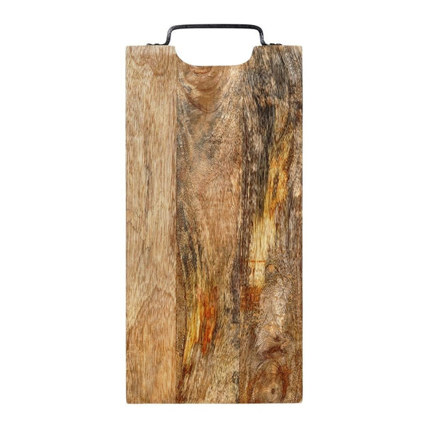Mango Wood Serving Board with Handle | Long Rectangular, Natural Grain