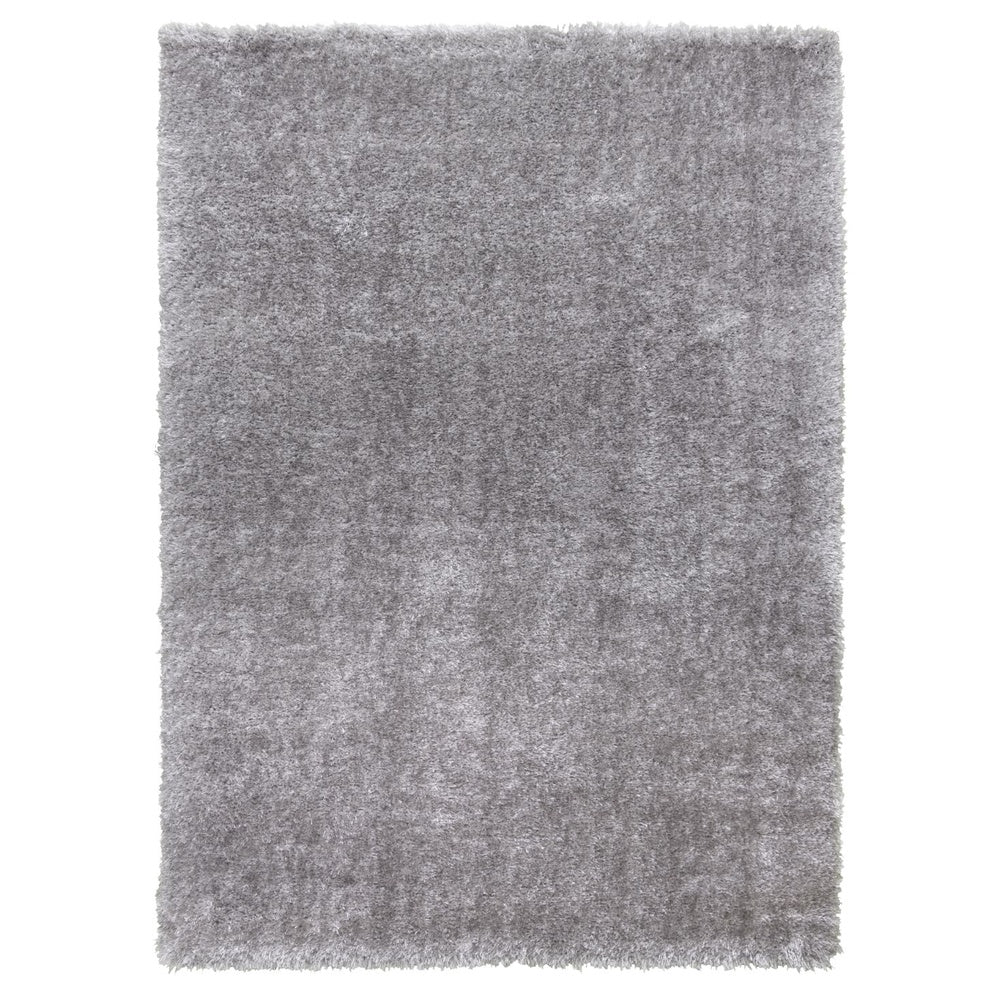 Plush Polypropylene Grey Rug