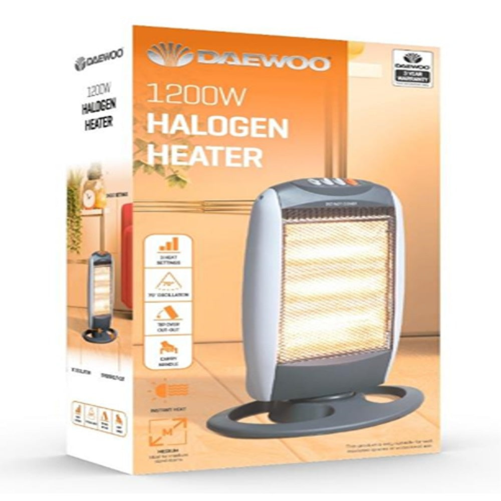 Daewoo Halogen Heater - 1200W - 3 Heat Settings