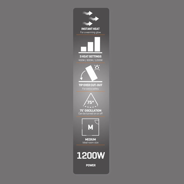 Daewoo Halogen Heater - 1200W - 3 Heat Settings