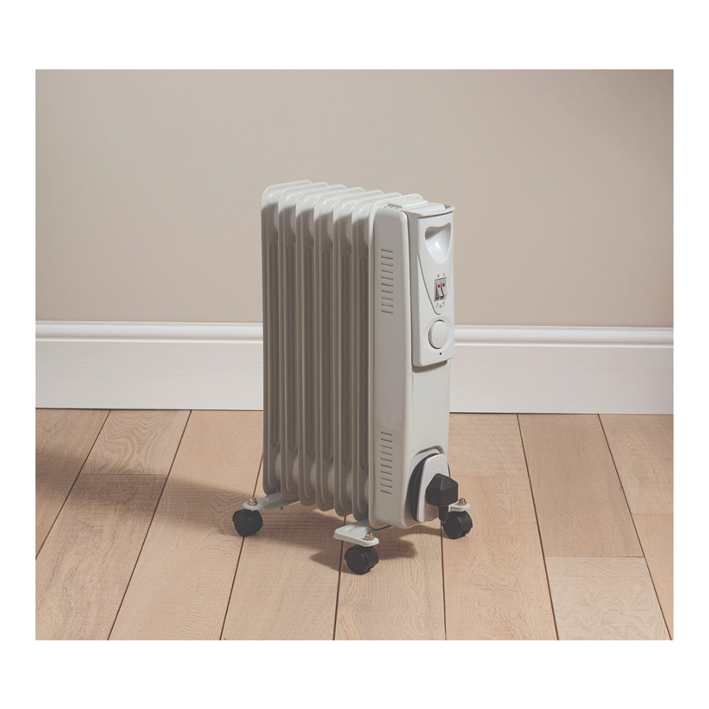 Daewoo Oil Filled Radiator - 1500W - 7-Fin Adjustable Thermostat