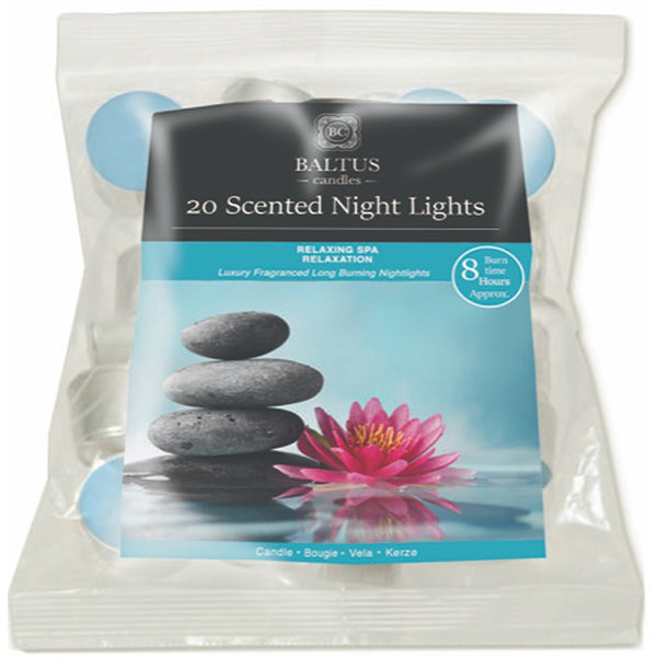 Baltus Relaxing Spa Scented Tealight Candles | 8 Hour Burn Time, Pack of 20