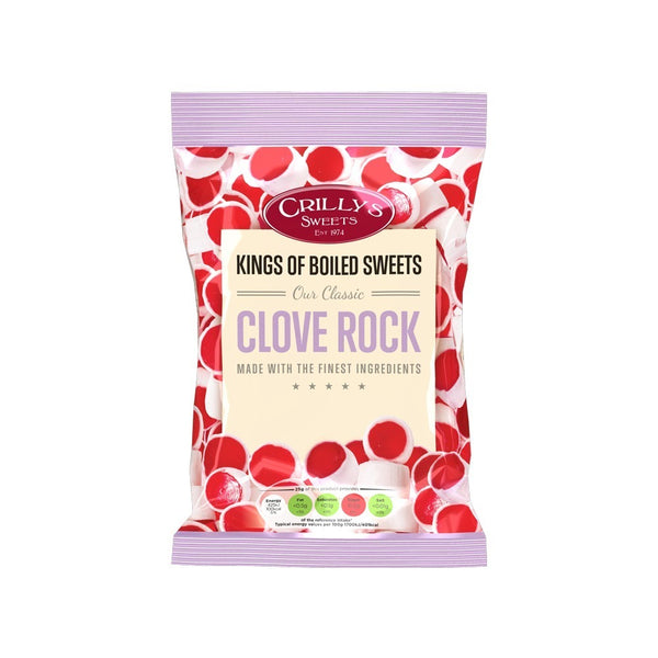 Crilly's Premium Clove Rock - Classic Boiled Sweets - 150g
