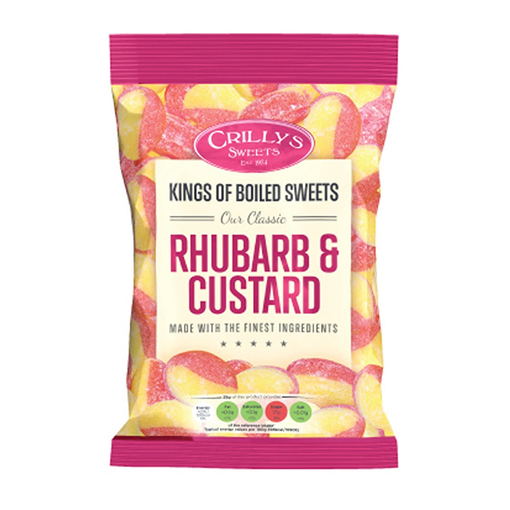 Crilly's Premium Rhubarb & Custard Sweets | 150g