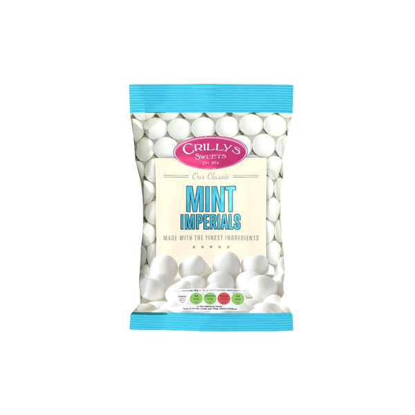 Crilly's Premium Mint Imperials Sweets | 100g, Pastel Blue Pack