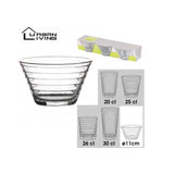Urban Living High-Quality Durable Glass Bowl Set | 3 Pcs, Various Capacities