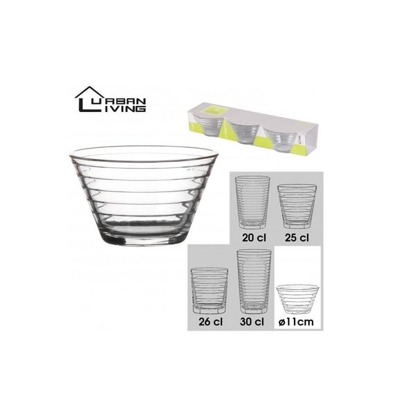 Urban Living Glass Bowl Set - 3 Pcs - Various Capacities