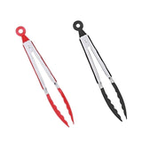 Urban Living Red and Black Kitchen Tongs | Stainless Steel with Silicone Tips | 33 x 9 cm