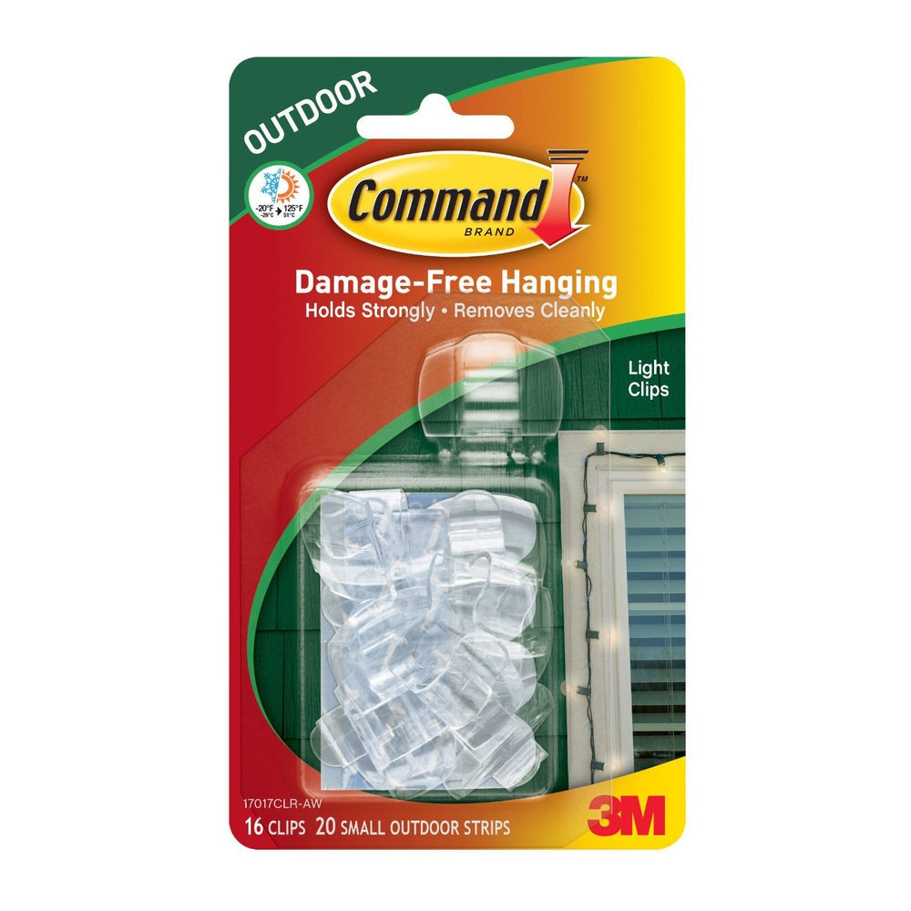 Command Outdoor Light Clips - Weather-Resistant - 16 Clips