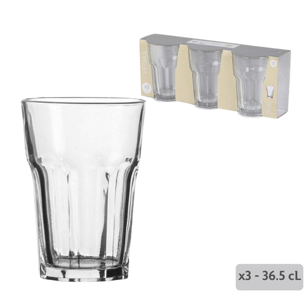 Urban Living Vegas Hiball Clear Glass Set | 36.5cl, 3pk