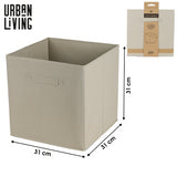 Urban Living Beige Fabric Storage Cube | 31 x 31cm