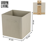 Urban Living Beige Fabric Storage Cube | 31 x 31cm