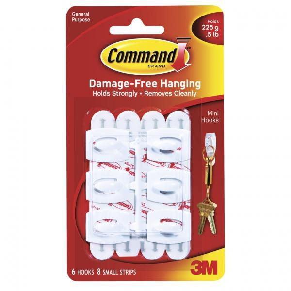 3M Command General Purpose White Mini Hooks | 6 Pack - Choice Stores