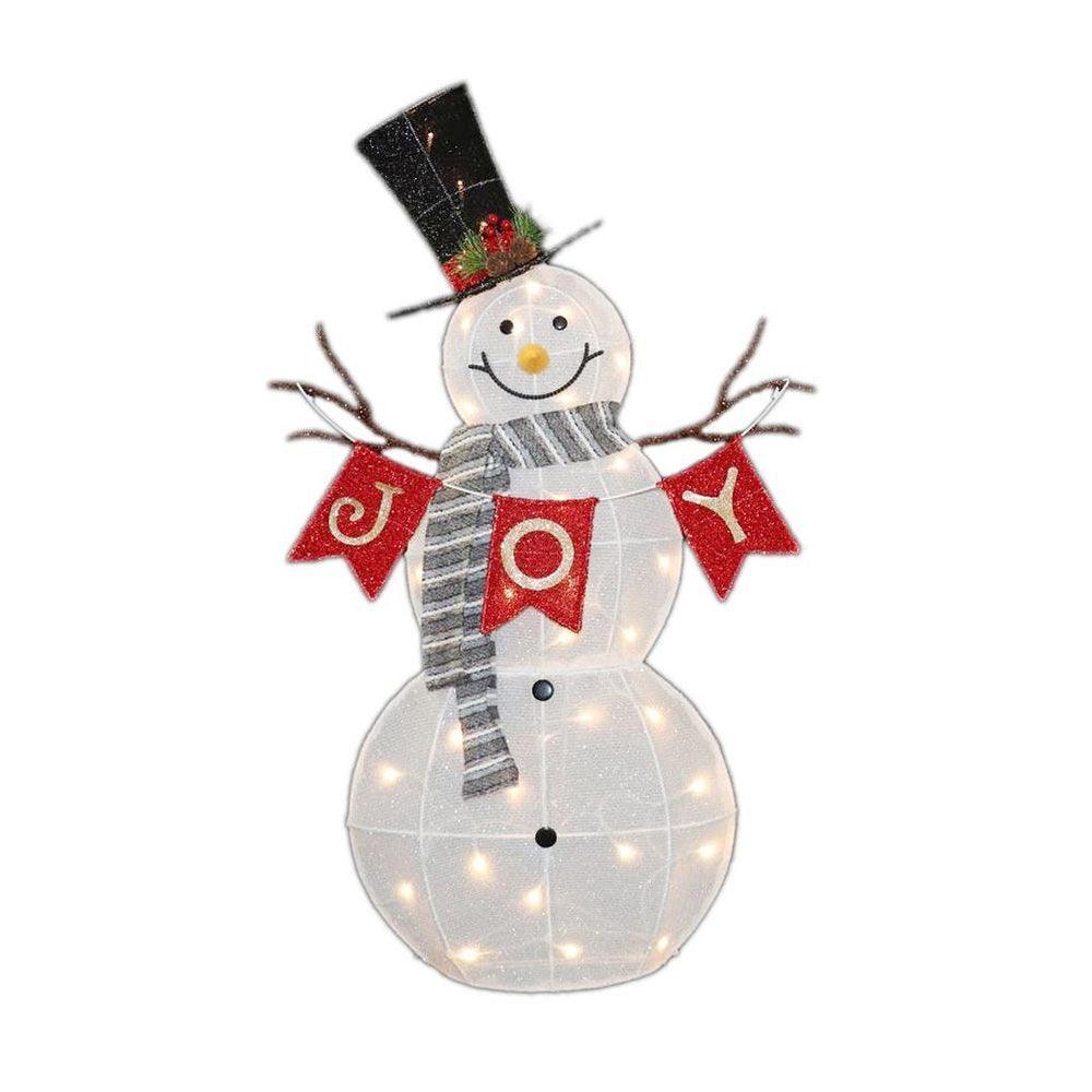 40 Warm White LED Mesh Tinsel Snowman | 105 cm - Choice Stores