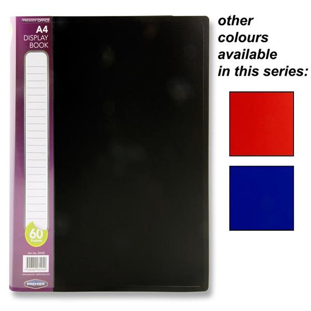 Concept A4 Pocket Display Book | 60 Page | Assorted Colours