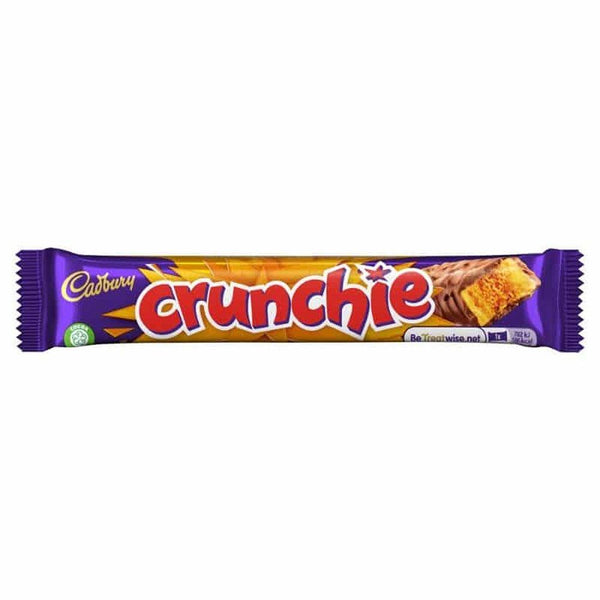 Cadbury Crunchie Bar 40g: Honeycomb center, milk chocolate coating.