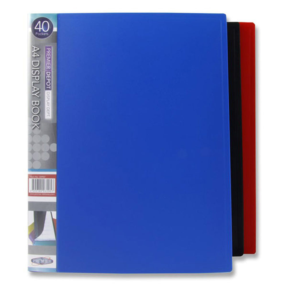 Concept A4 Pocket Display Book | 40 Page | Assorted Colours