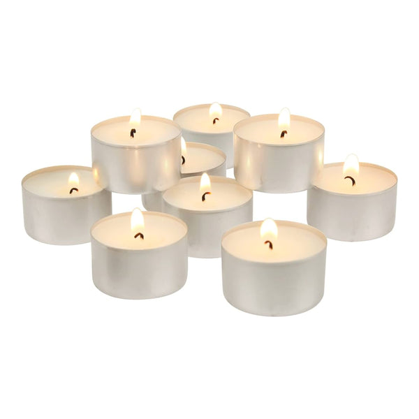 Spaas Classic White Tealight Candles | 4.5-Hour Burn, Pack of 30
