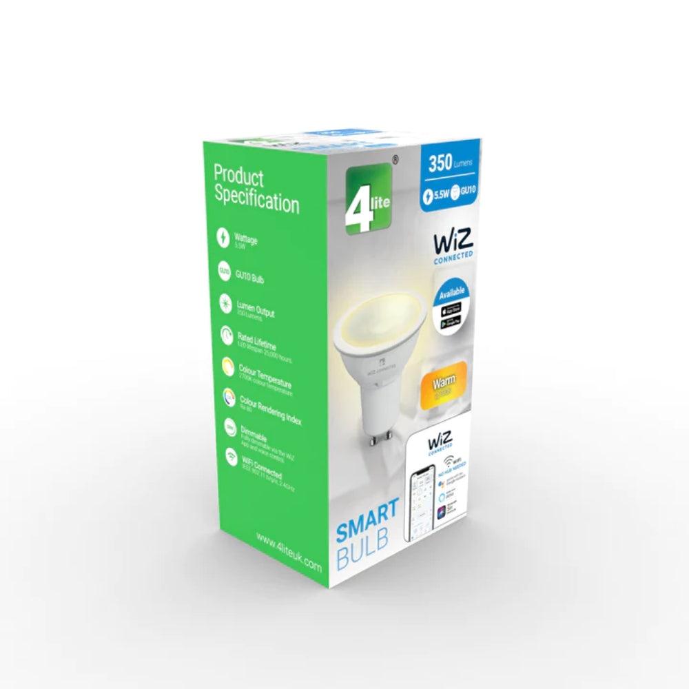 4Lite Wiz Connected 50W GU10 LED Smart Bulb | Warm White &amp; Dimmable - Choice Stores