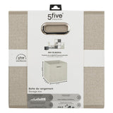 5 Five Beige Fabric Storage Basket | 31 x 31cm - Choice Stores