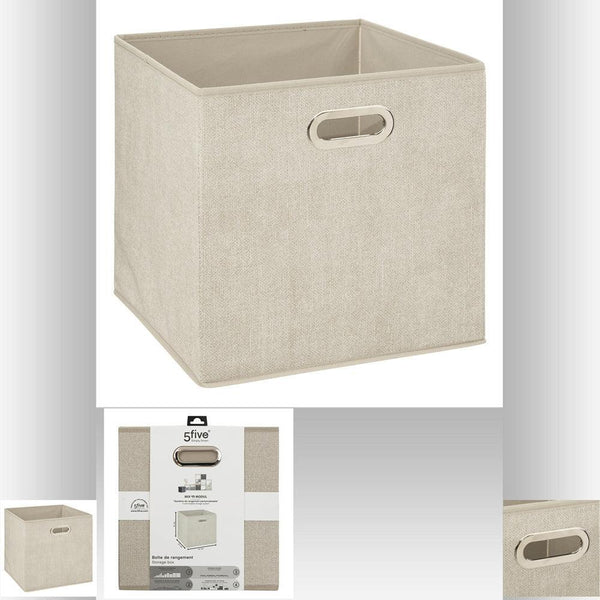 5 Five Beige Fabric Storage Basket | 31 x 31cm - Choice Stores