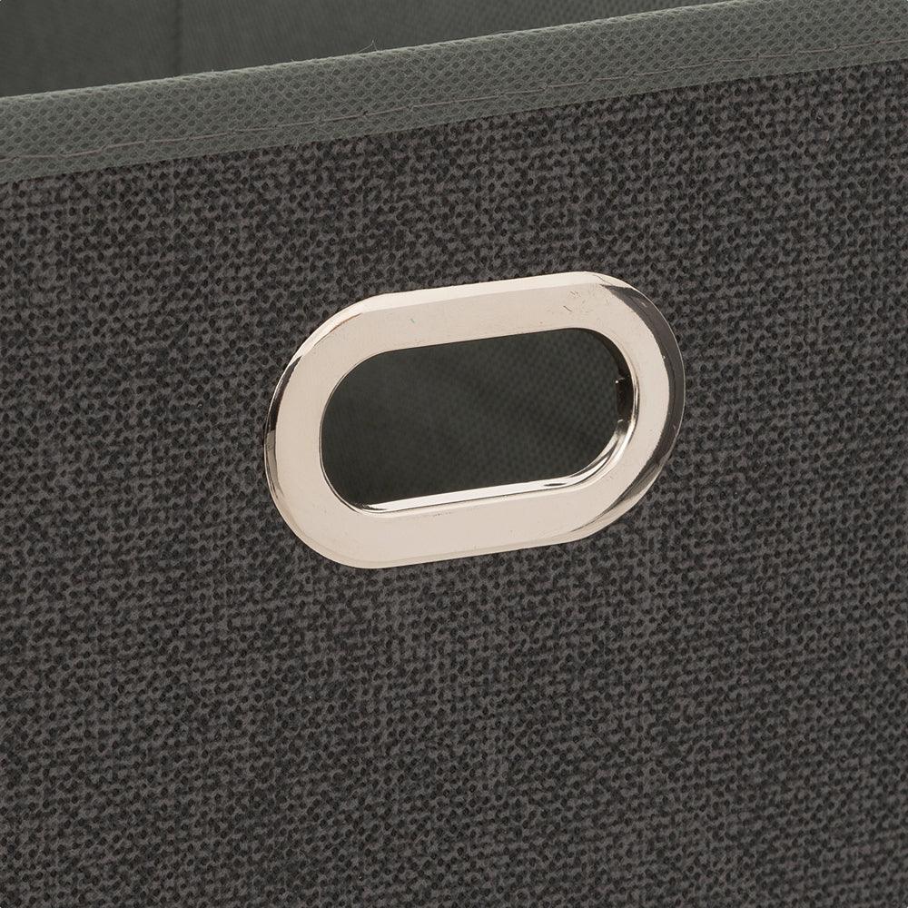 5 Five Dark Grey Fabric Storage Basket | 15 x 31cm - Choice Stores