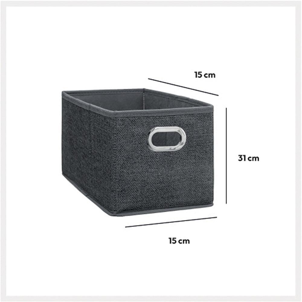 5 Five Dark Grey Fabric Storage Basket | 15 x 31cm - Choice Stores