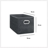 5 Five Dark Grey Fabric Storage Basket | 15 x 31cm - Choice Stores
