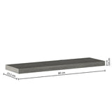 5 Five Grey Oak Wall Shelf | 80cm - Choice Stores