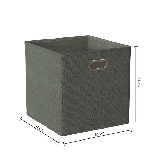 5 Five Khaki Fabric Storage Basket | 31 x 31cm - Choice Stores