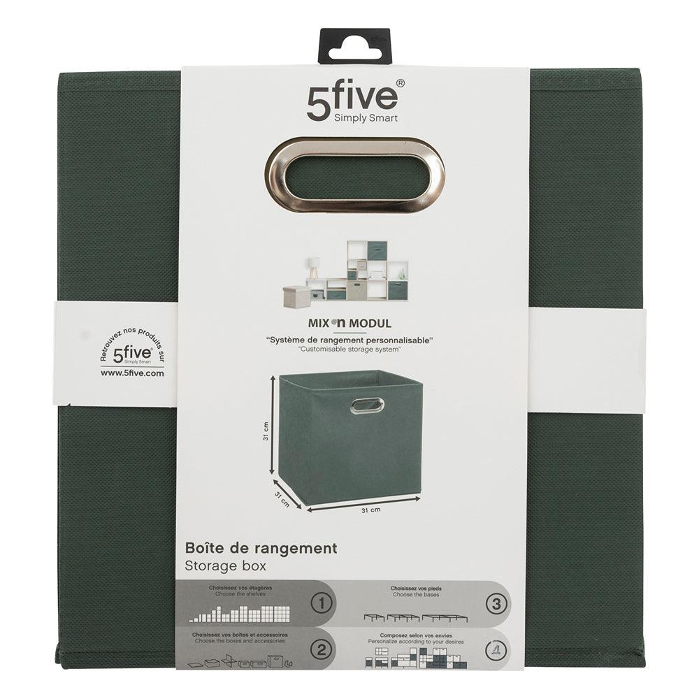 5 Five Khaki Fabric Storage Basket | 31 x 31cm - Choice Stores