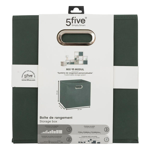 5 Five Khaki Fabric Storage Basket | 31 x 31cm - Choice Stores