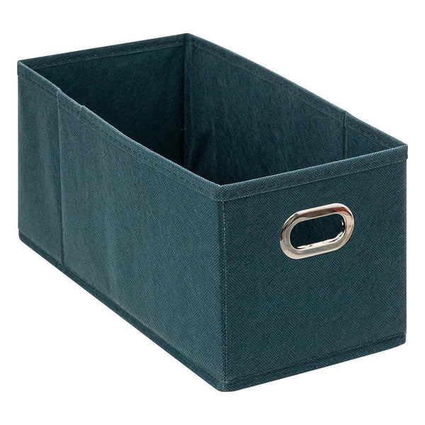 5 Five Petrol Blue Fabric Storage Basket | 15 x 31cm - Choice Stores