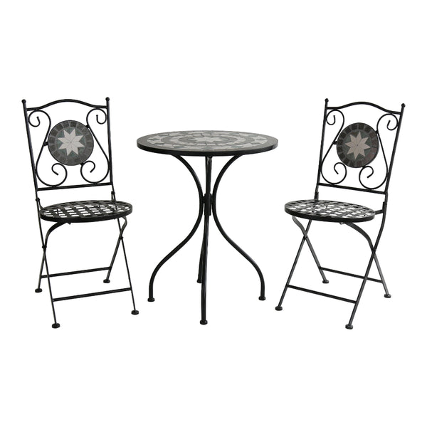 Lifestyle Living Astra Mosaic Garden Bistro Set | Green Pattern, 3 Piece