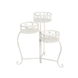 Heritage Collection Three-Tier Soft White Plant Stand | Ornate Scrollwork
