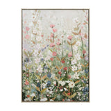 Wildflower Painted Canvas Wall Art | Textured Floral, Framed Portrait