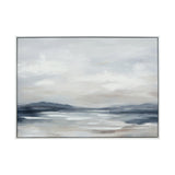 Abstract Sea Painted Canvas Wall Art | Neutral Blue and Grey Tones