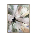 Pastel Abstract Floral Framed Canvas Wall Art | 60 x 80cm, Raised Accents