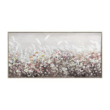 Colourful Floral Meadow Canvas Wall Art | Framed, 50 x 100cm