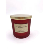 Cinnamon Scented Two Wick Candle Jar | Red Glass with Lid