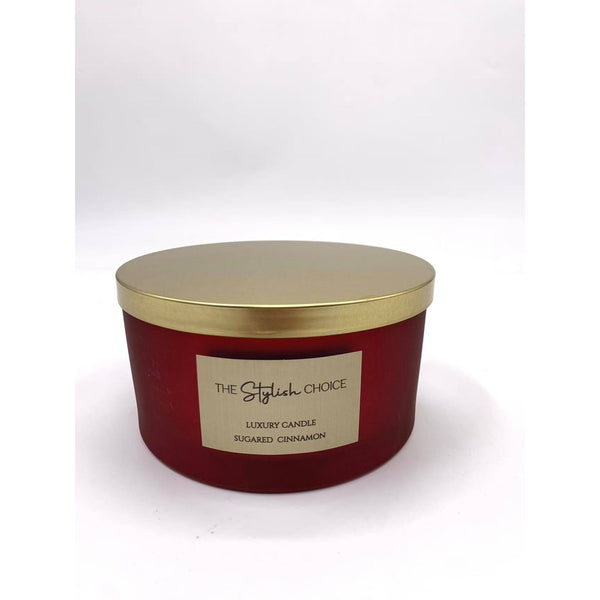 Sugared Cinnamon Candle Red Jar | Winter Seasonal Home Fragrance