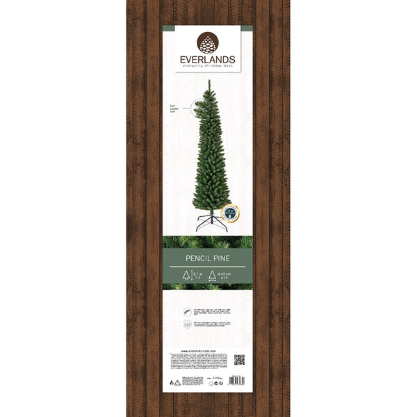 Everlands Pencil Pine Christmas Tree | 7ft Slim Design