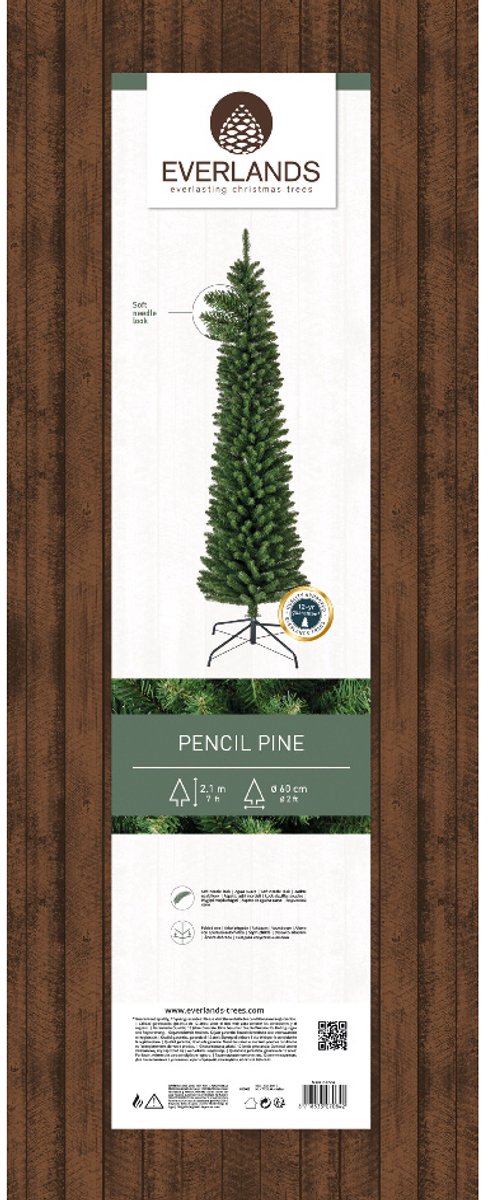 Everlands Slim Pencil Pine Christmas Tree | 8ft