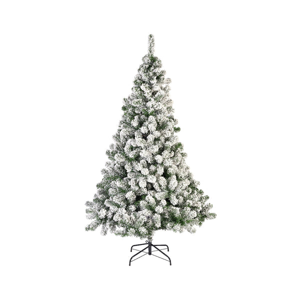 Christmas Imperial Pine Snowy Artificial Christmas Tree | 6ft, Slim, Metal Stand