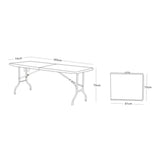 Lifestyle Living White Folding Table | 180 x 74 x 75 cm